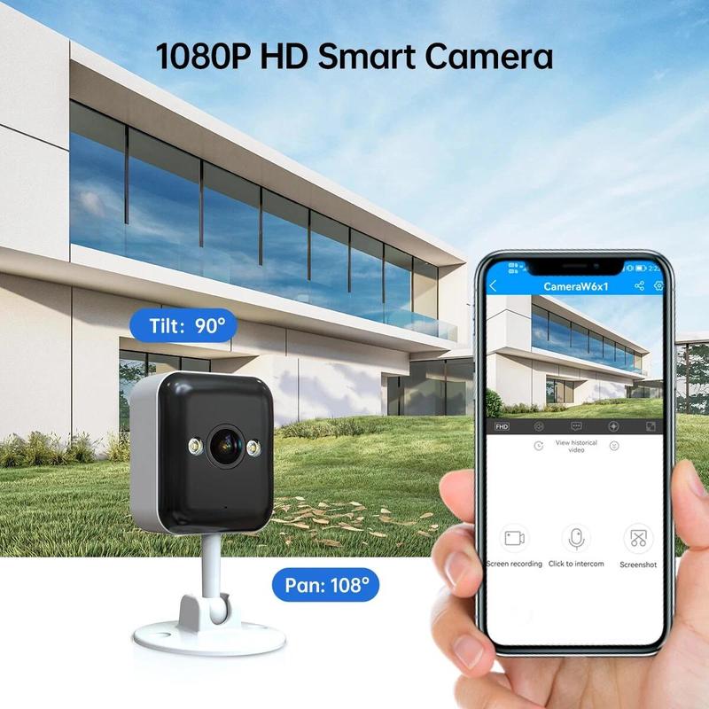 Square 1080P Night-Vision Security Camera, Indoor WiFi Camera, Motion-Detection Camera, 360° Home Security Camera, Mobile APP Control Camera, Smart Camera, Camera Wireless, Infrared Camera 4
