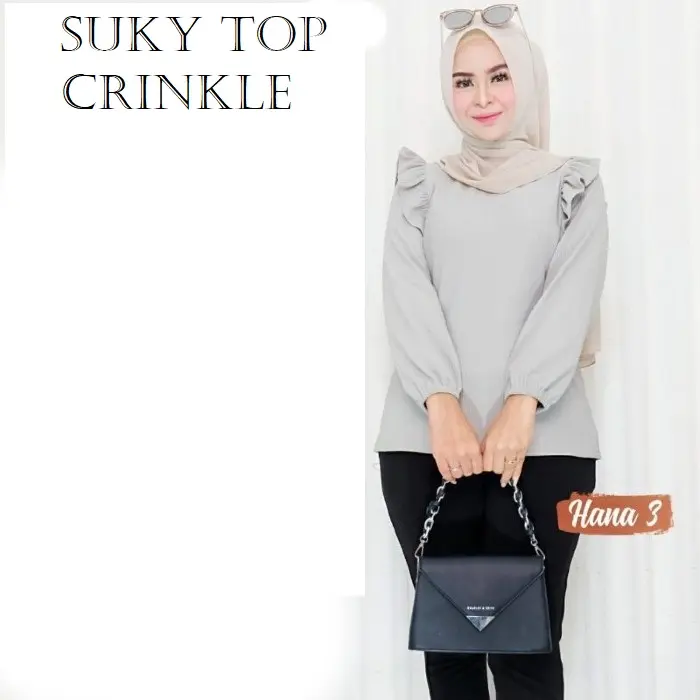 Baju atasan wanita / SUKY TOP CRINKLE / Atasan wanita terbaru 2022 Kekinian / Atasan Blouse CRINKLE / atasan dewasa 2