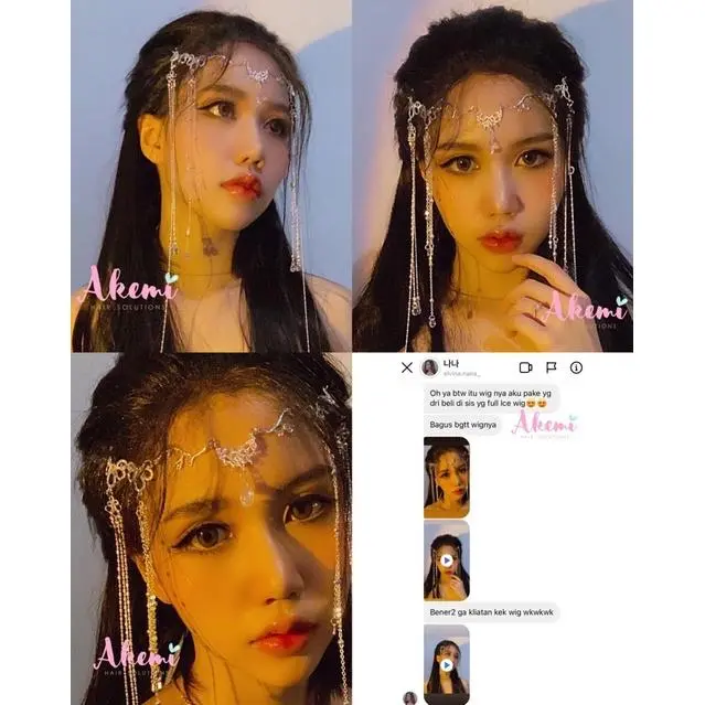 [AKEMI HAIR] - FULL LACE WIG AKEMI - LURUS NATURAL 70cm Rambut Palsu Wanita Dewasa Renda Panjang Natural Premium Black Coklat Pirang Wig Bebas Belahan Rambut Hitam Marcellashairclip 7