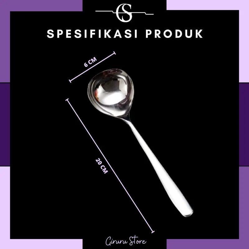 Sendok Sup Sayur / Centong Kuah / Soup Spoon Long / Centong Sayur Stainless 2