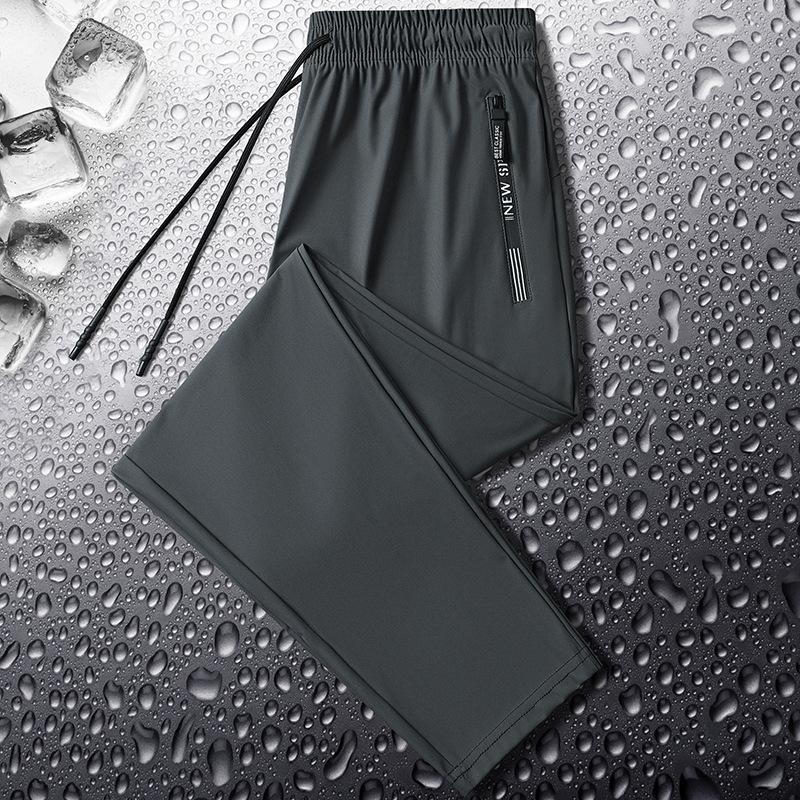 Men's Summer Cool Silk Long Pants, Quick-Dry, Thin, Casual Cool Pants, Oversized, Suitable for Farmers and Office Workers Menswear Pants 2