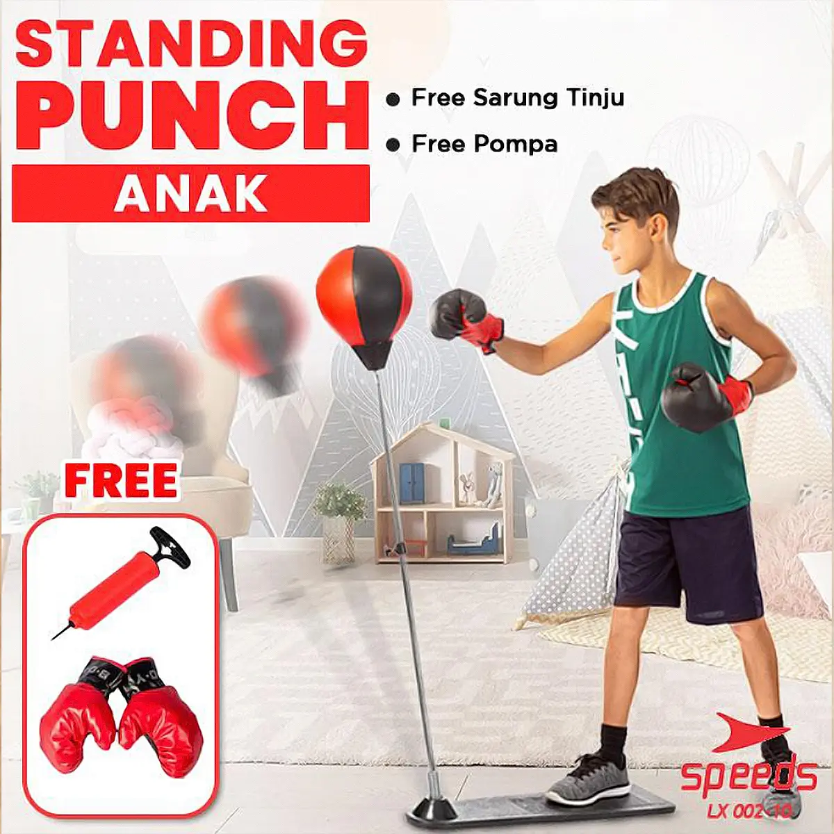 SPEEDS Standing Boxing Ball Samsak Tinju Boxing Portable Sarung Tinju 002-10