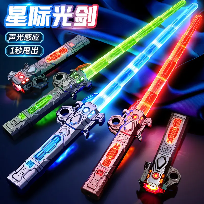 Cross-Border Internet Celebrity Laser Sword Genuine Star Wars Luminous Toys Retractable Luminous Flashing Toys Boys Wholesale