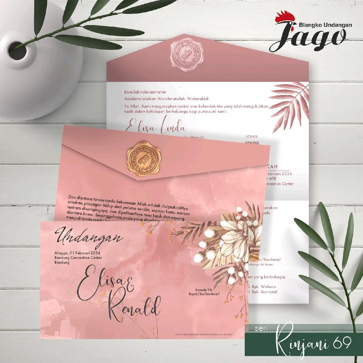 Blangko Undangan Atau Kertas Undangan Pernikahan JAGO 69 isi 100 Harga Grosir FREE KATALOG