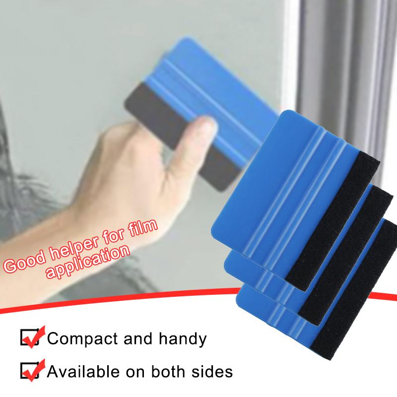 Aanadelvn-Dụng cụ gạt decal vinyl bằng nhựa cho xe hơi có cạnh nỉ mềm thiết kế lõm lồi hoạt động ổn định kích thước 10x7cm