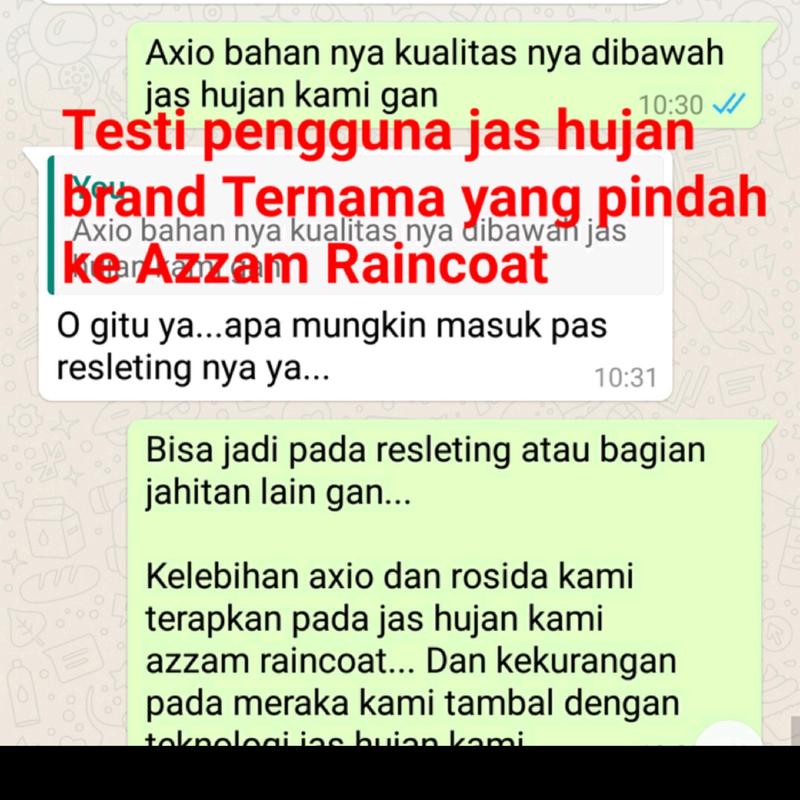 Jas hujan gamis celana / setelan celana bahan taslan balon daun talas import Korea brand Azzam Raincoat 8