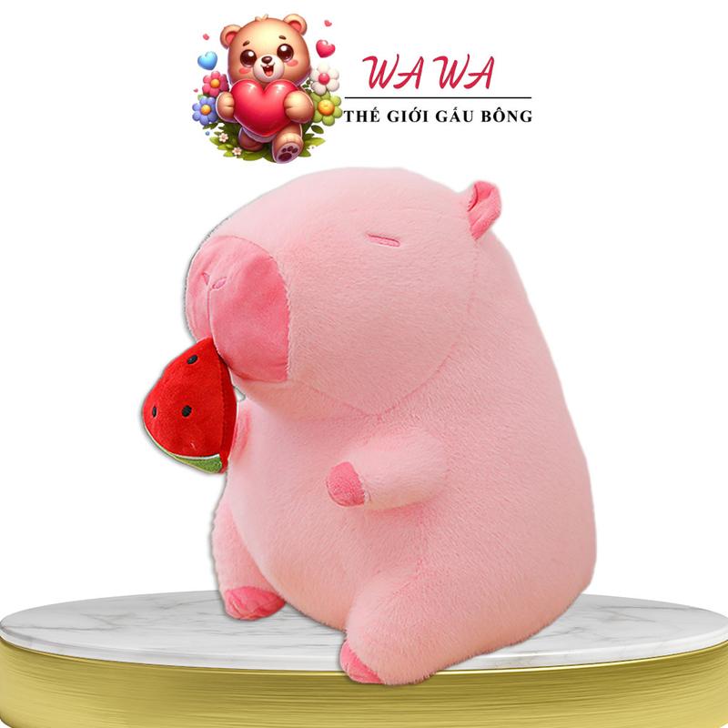 Gấu Bông Chuột Lang Capybara Dưa Hấu Màu Hồng Size 30Cm Mập Ú Nu Vô Cùng Đáng Yêu Hàng Việt Nam Cao Cấp Thú Bông Thú Nhồi Bông Toy Đồ Chơi Không Phát Nhạc quà tặng