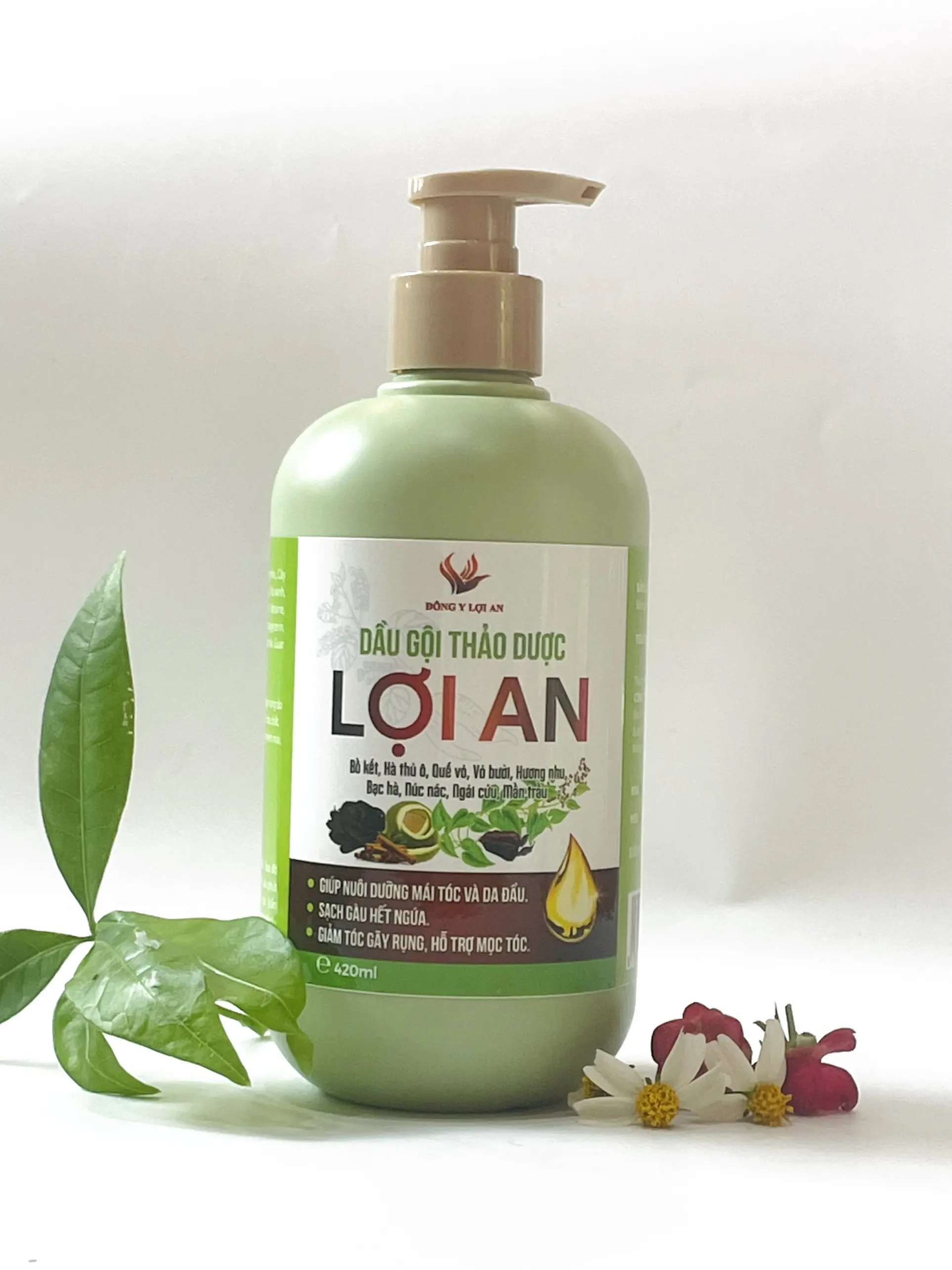 Dầu Gội Bưởi Bồ Kết Hà Thủ Ô, Chiết Xuất Từ Thiên Nhiên - Giúp Hỗ Trợ Mọc Tóc, Giảm Rụng, Mượt Tóc Lợi An