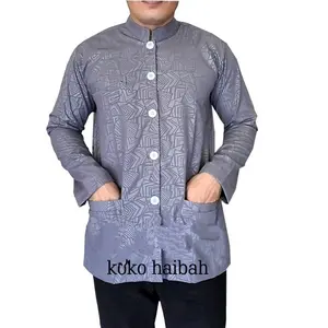 Koko Haibh Baju Koko Sultan Busa Muslim Pria Dewasa Slimfit Bodyfit High Twist Bahan Tebal Cocok Acara Formal Semi Formal Size S M L XL XXL Hitam Putih Navy Cokelat