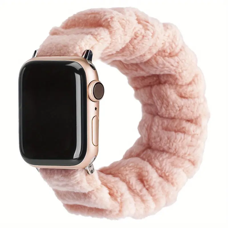 Solid Color Watch Band (Band Only), Warm Watch Band for Apple Samsung iWatch, Wearable Accessories Compatible with i1/2/3/4/5/6/7/8/9 & SE/Ultra Models, Pink 0