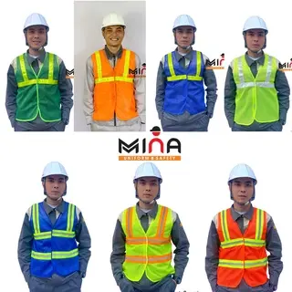 MinaSafety - Áo Bảo Hộ Gile - Áo Ghi Lê Lưới - Vải Lưới Có Sẵn Phản Quang