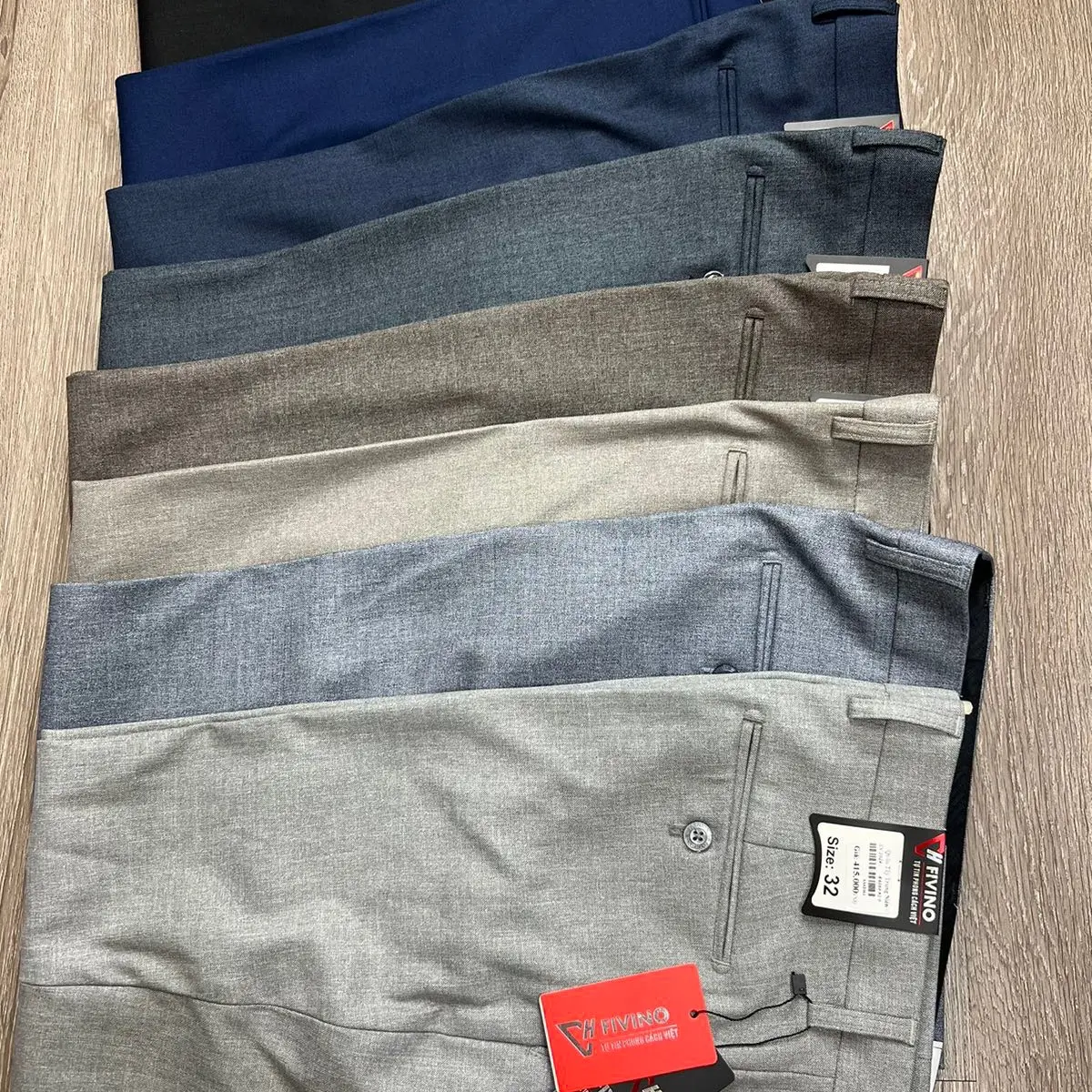 Quần tây Fivino trung niên K6160 ống 18-22 cm chất dãn nhẹ Ong Menswear(mua 2 quần kèm 1 sịp) Kem