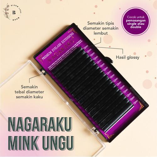 Paket Eyelash Extension Nagaraku Travel Size Bulu Mata Individual Lembut - Isi 6 Package Lem YSJ tahan 45 Hari 2