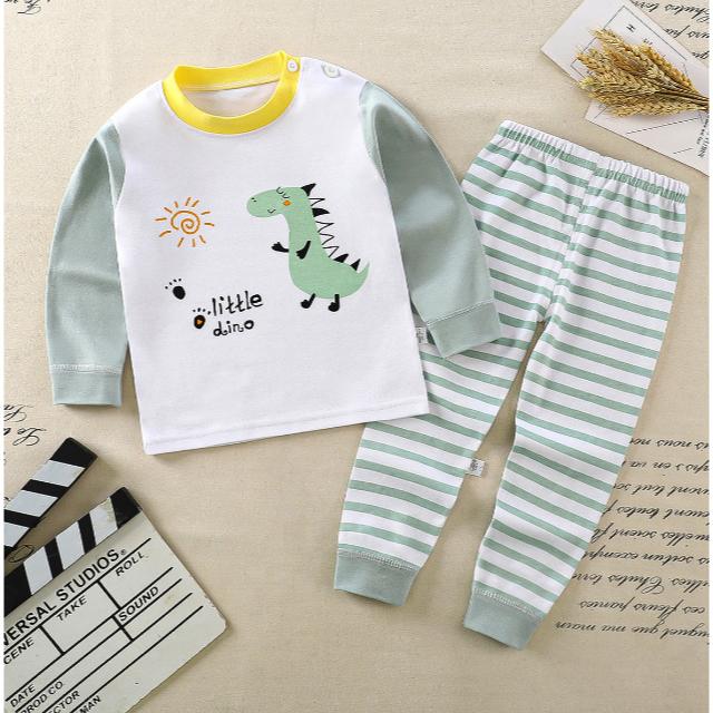 2PCS Cotton Boys Cheap Sleepwear Suit Girls Pajamas Long Sleeve Blouse Tops + Pants Children Clothing Autumn Baby Kids Pajamas Sets Fits 0 1 2 3 4 5 Years Olds 2