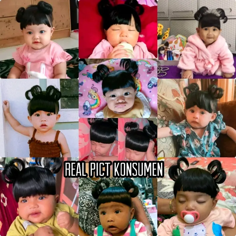 Wig Anak Perempuan Rambut Palsu Cantik Fashion Poni 2