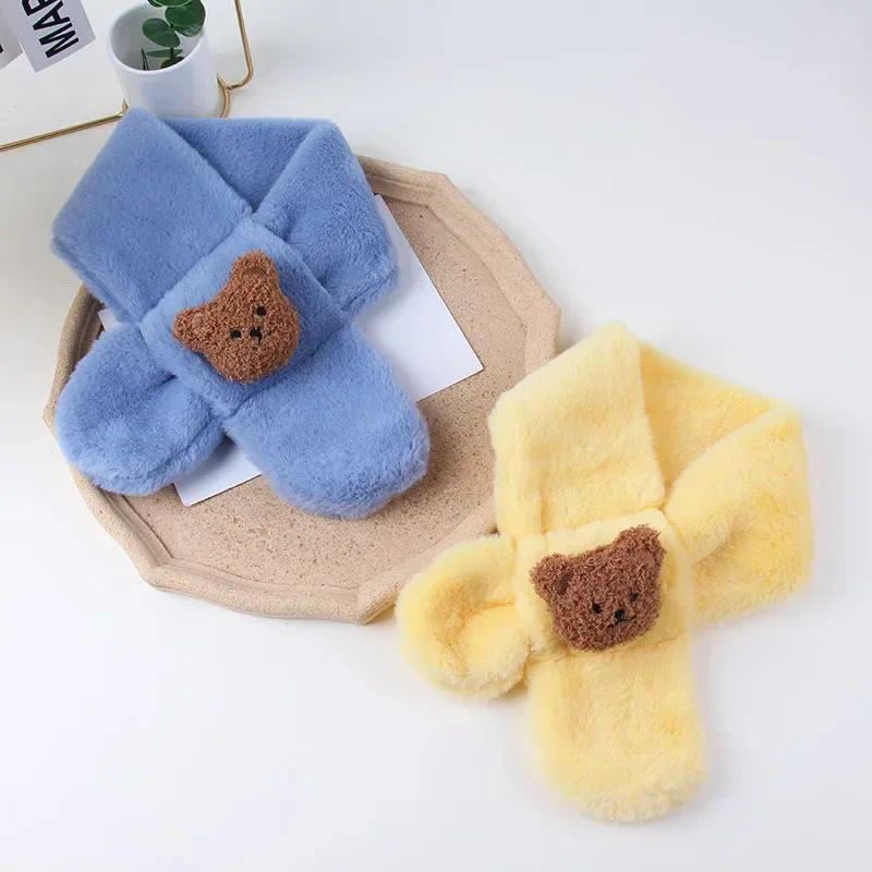 Product Introduction of Korean Style Kawaii Baby Scarfs Cute Cartoon Doll Bear Shawls for Toddler Boy Girl Scarf Autumn Winter Warm Baby Accessories 9