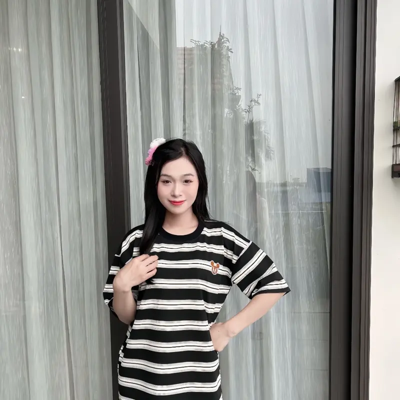 Áo cottong kẻ trẻ trung năng động