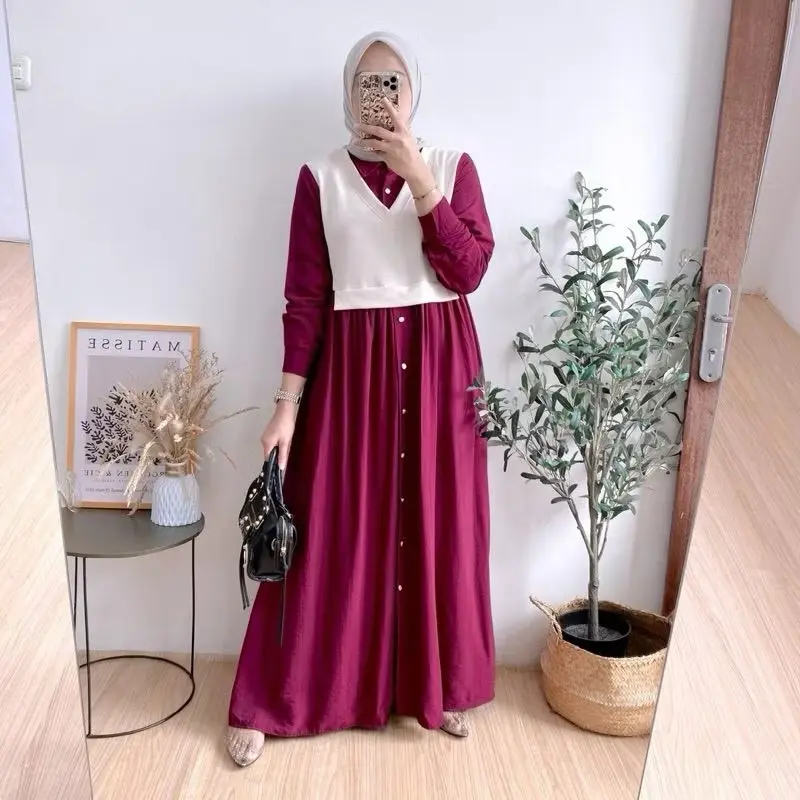 ANDIVA DRESS MAXY CRINGKEL AIRFLOW VEST ROMPI NYATU DENGAN GAMIS 1