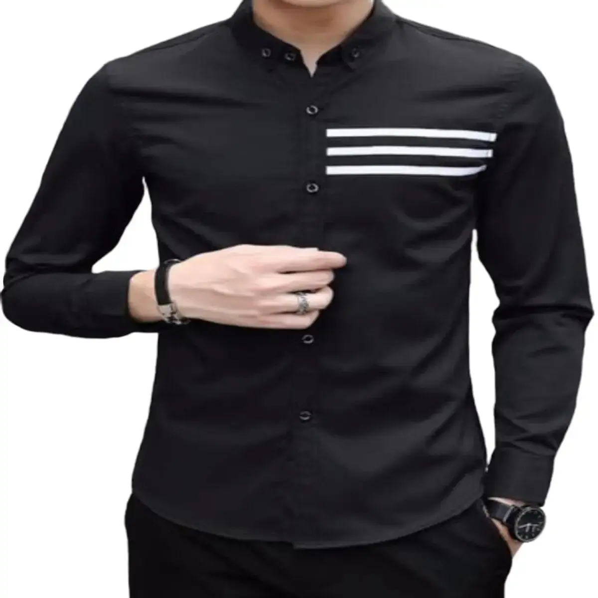 FortKlass Harry Kemeja Polos Pria Lengan Panjang Formal Slimfit Cowok