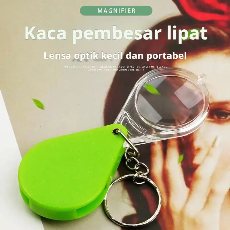 Gantungan kunci lipat kaca pembesar alat baca khusus untuk orang tua untuk membaca pembesaran tinggi mini genggam portabel definisi tinggi Keychain 4
