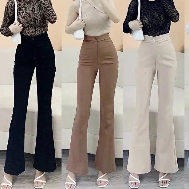 (XẢ KHO  958) QUẦN VẢI LOE 1 CÚC DÀI 95- 96Cm cho nữ m53-m65 Nữ Pants Women Jean