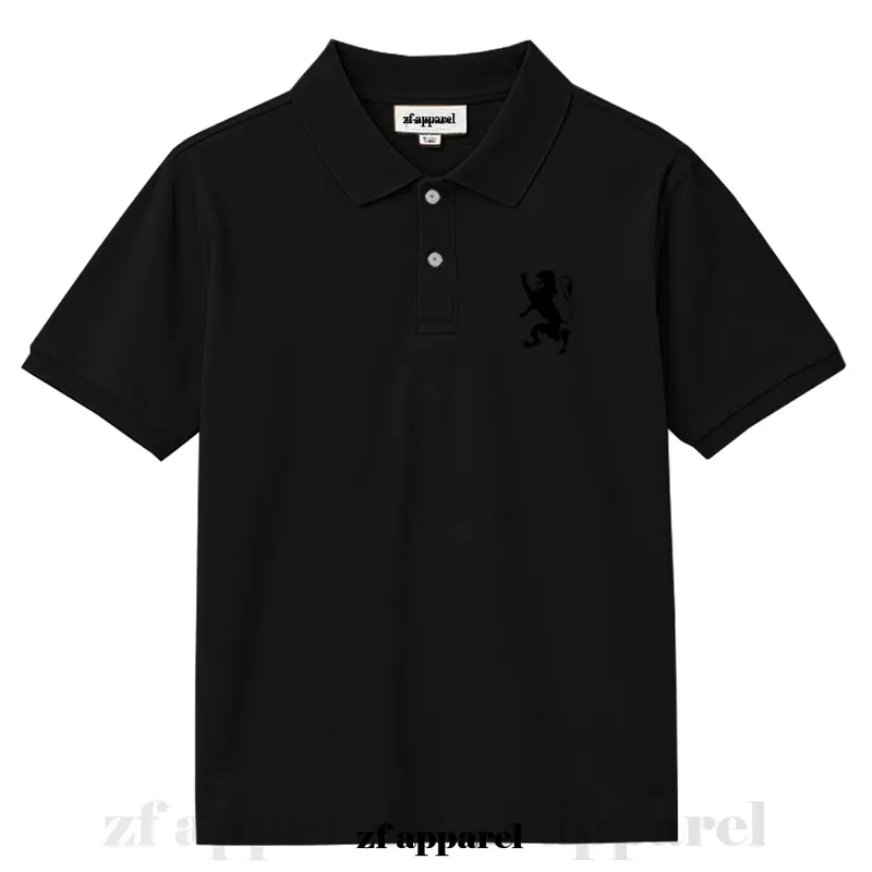 Zf Apparel Kaos Polo Shirt Kerah Motif Giordno Hitam Lengan Pendek Cattun Lembut Halus Nyaman Di Pakai Nyerap Keringat Cocok Untuk Pria Dan Wanita 8