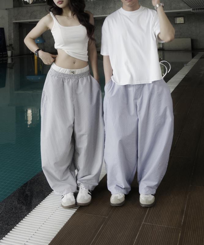 Quần  Trouser Striped Form rộng. Pants Nữ