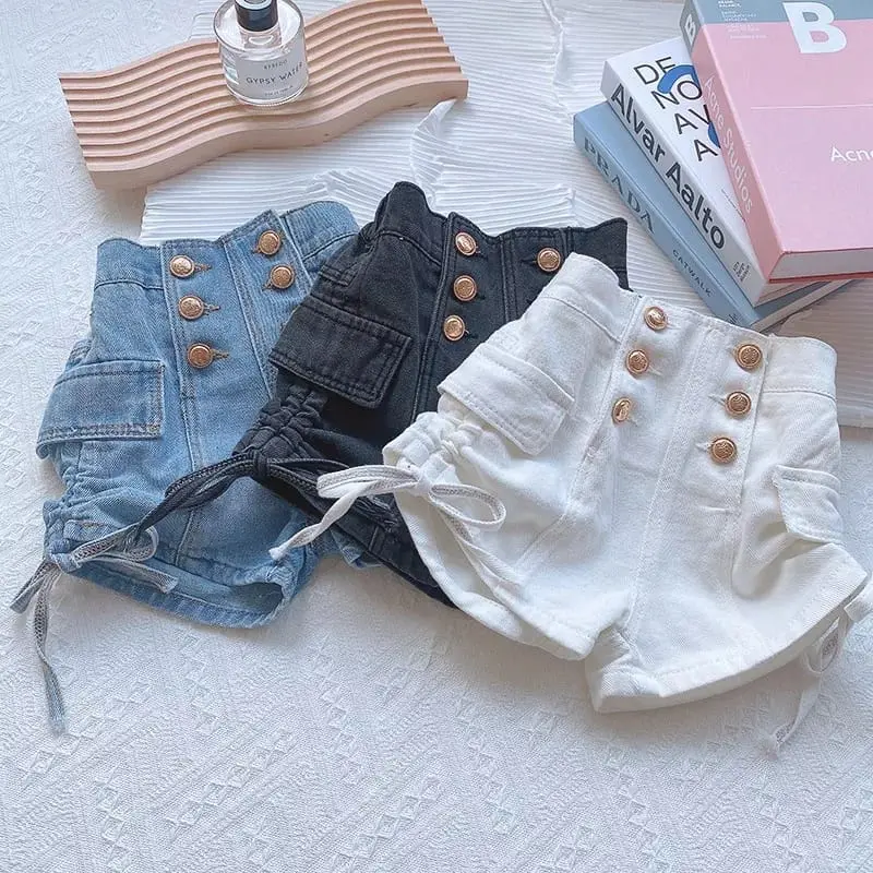 Hotpants Jeans Kancing 6 Anak Umur 1-12 th Santai Perempuan Bayi