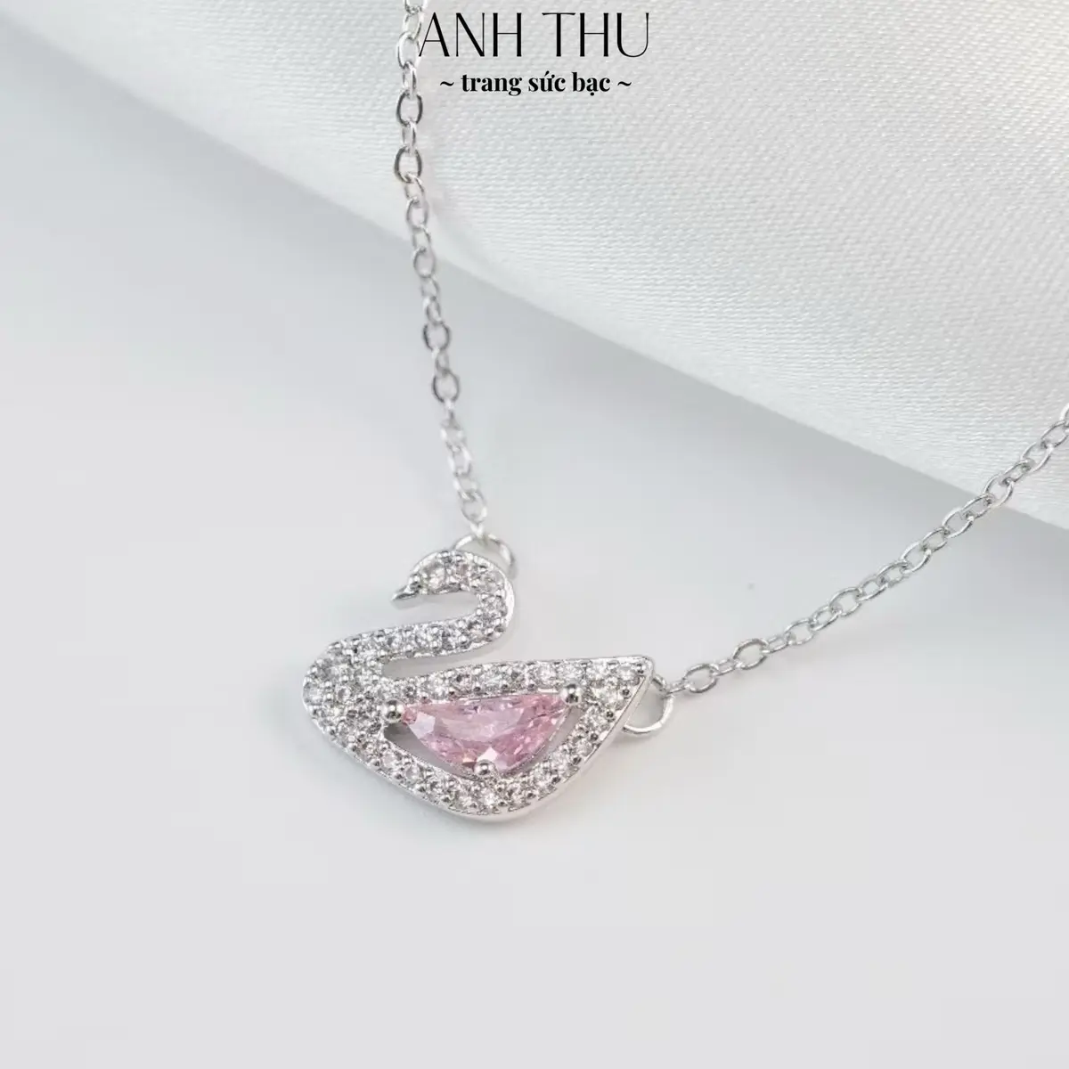 Dây chuyền bạc nữ S925 thiên nga+ Tặng rửa bạc AT Jewelry