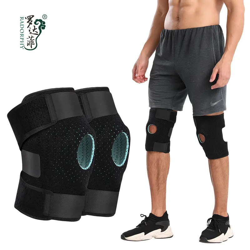 Bọc Đầu Gối Thể Thao, Còn Hàng, Băng Quấn Hỗ Trợ Lò Xo, Bảo Vệ Áp Lực, Thoáng Khí, Hỗ Trợ Bốn Lò Xo, Dải Silicon, Thích Hợp Cho Đầu Gối