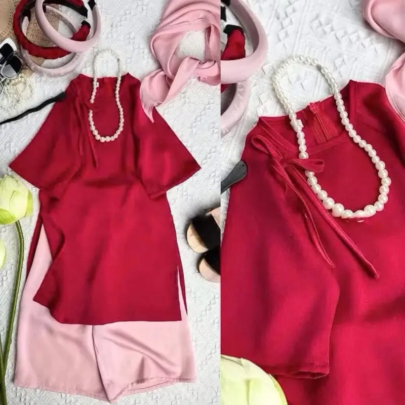 Áo Dài Cách Tân Đính Nơ Cho Bé Siêu Xinh Tặng Kèm Bờm - Ánh Dương - Dress, Women, Kem, Nữ 4