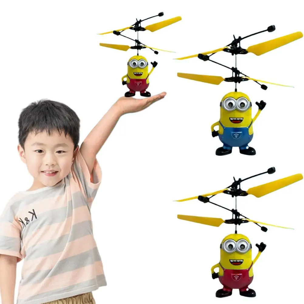 Minion Toys Kids Helicopter Flying Cartoon Hand Sensor Control ...