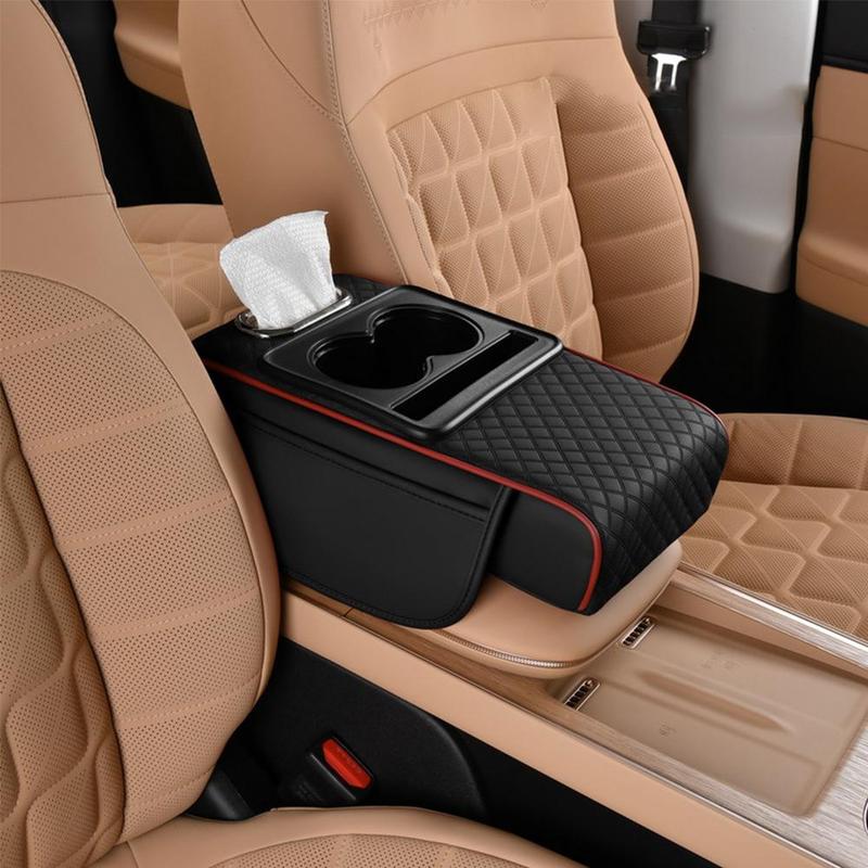 Car Armrest Pad Storage Bag Cup Holder Tissue Box Slot Car Mobile Phone Slot Auto Accessories Interior Storage Pieces 8