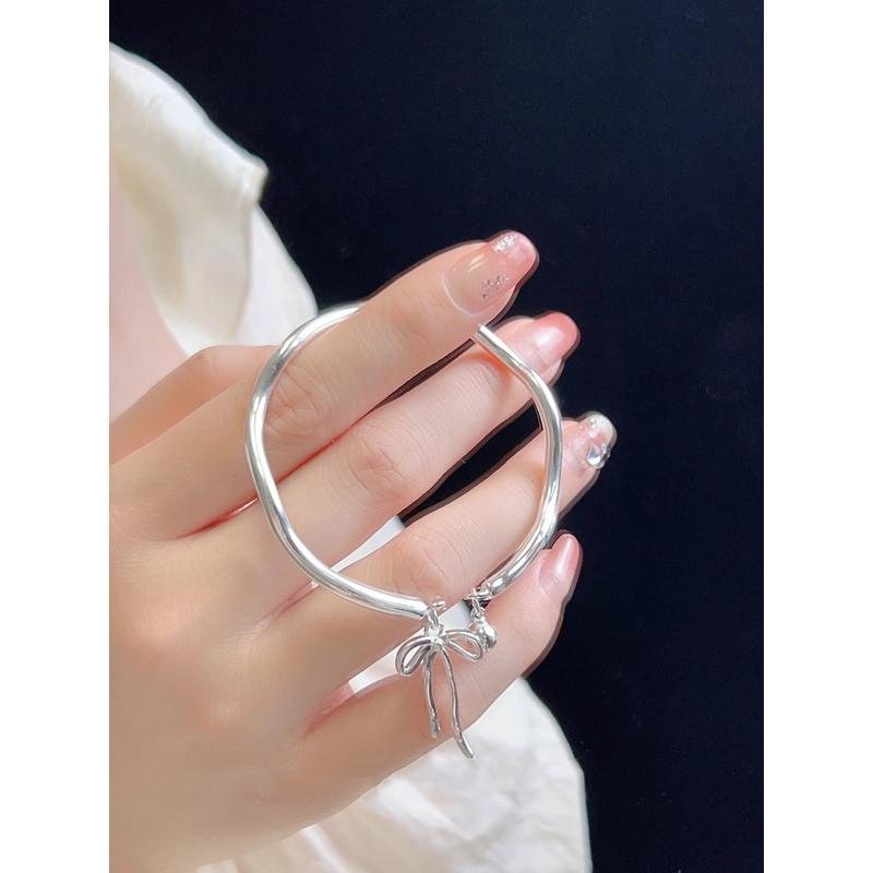 Gelang Silver Wanita Pita Lonceng Bangle Aksesoris Wanita Gelang Tangan 8