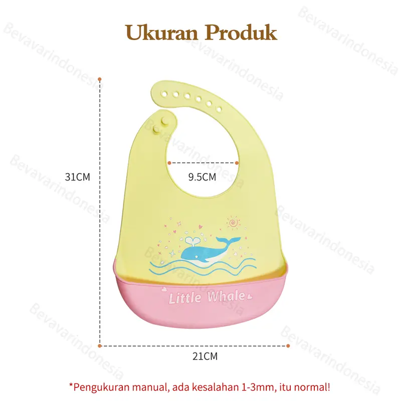 Bevavar Celemek Makan Bayi Lucu Baby Bib Slabber Silikon Anti Air 8