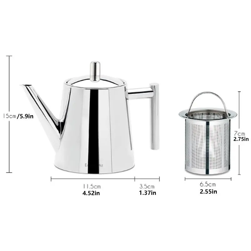 Stainless Steel Coffee Pot, Long Spout Tea Pot with Tea Filter Net, Suitable for Home Use on Induction Cookers for Boiling Tea 6