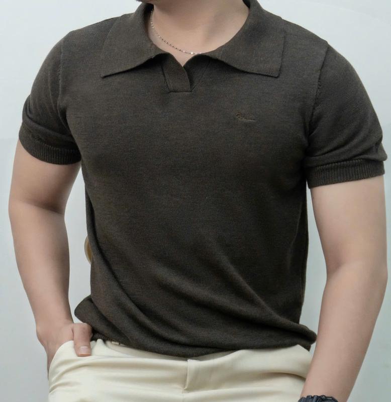 MÃ 16 [ ÁO POLO DỆT KIM TRƠN KHÔNG SỌC LƯNG ]  Áo polo dệt kim cao cấp ( TẶNG VỚ ) Menswear Nam 5