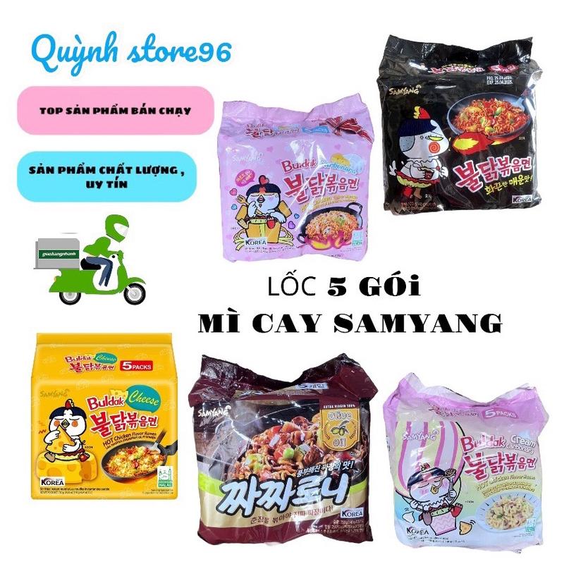 Lốc 5 Gói Mì Cay Samyang Hàn Quốc Cream Carbonara - Mì Xào Gà Cay Vị Creamy - Tiện Lợi & Dễ Bảo Quản - Xuất Xứ Hàn Quốc