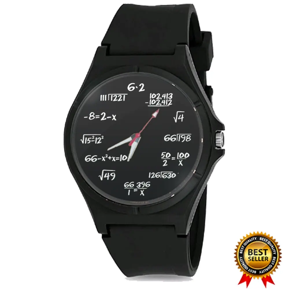 Jam Tangan RUMUS MATEMATIKA Pria Wanita UNISEX Keren Terbaru QNQ 02 Rubber Karet Murah Meriah Warna Hitam  Olahraga   Kekinian Aksesoris Bulat Cowok Dewasa