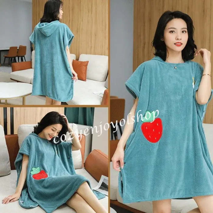 Handuk Mandi Dewasa Handuk Kimono Buah Baju Handuk Jubah Mandi Wanita 4