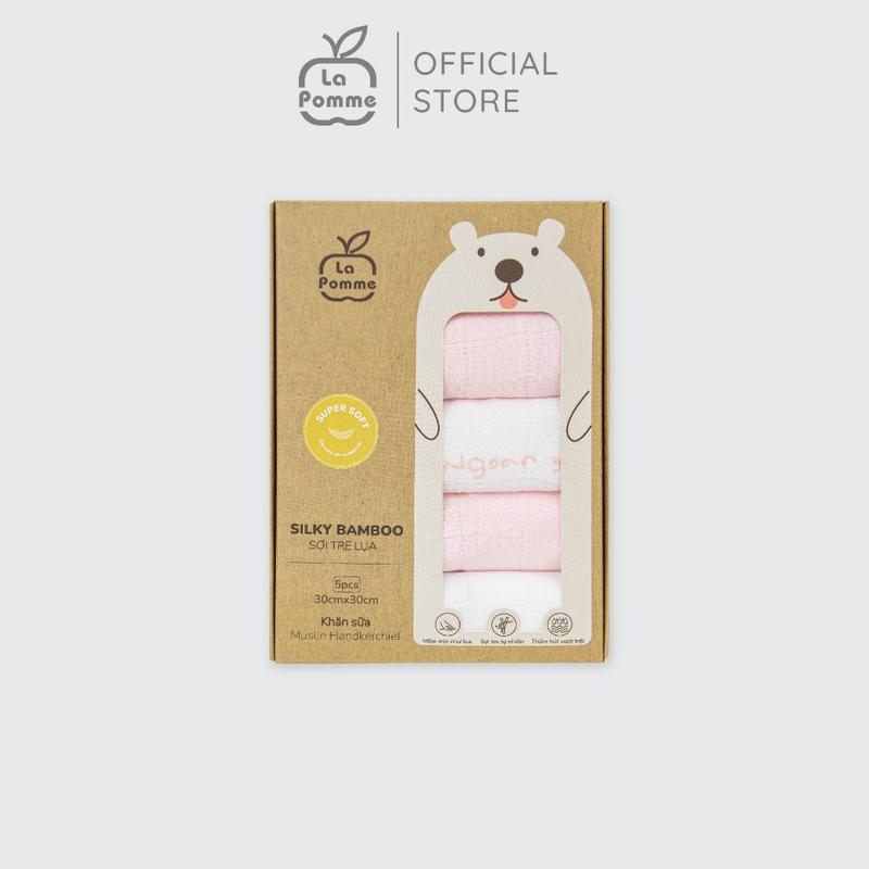 K001 - Set 5 Khăn sữa sợi tre lụa La Pomme phối màu (30x30cm) - Mặt trời của Mẹ