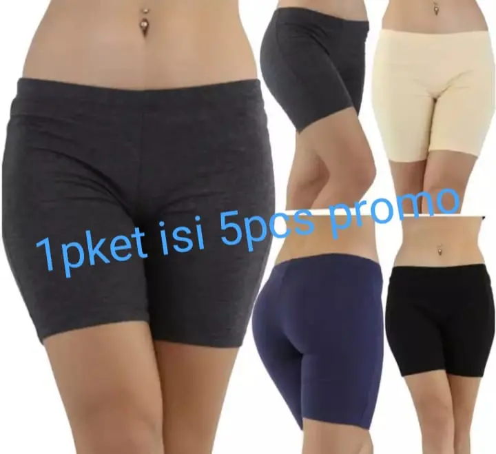 CELANA SHOT PENDEK WANITA 1PKT ISI 5PCS BAHAN HALUS LEMBUT BAYAR D TEMPAT