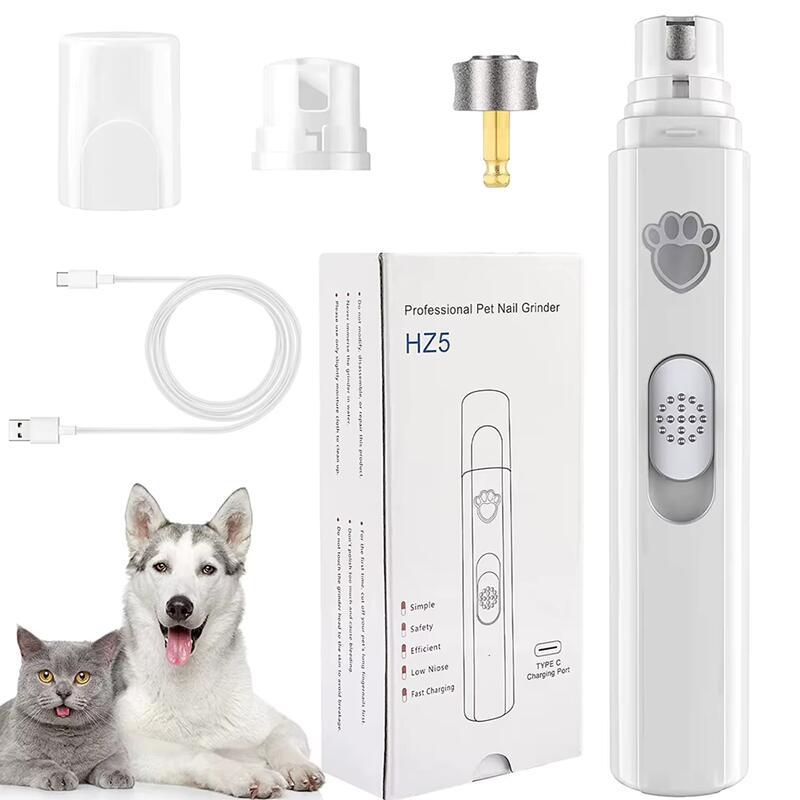 Máy mài móng cho chó, Tông đơ cắt móng cho thú cưng chạy Điện 2 tốc độ, Không đau, để chải lông bàn Chân cho chó và mèo Nhỏ, Trung Bình và Lớn, có thể sạc lại 1