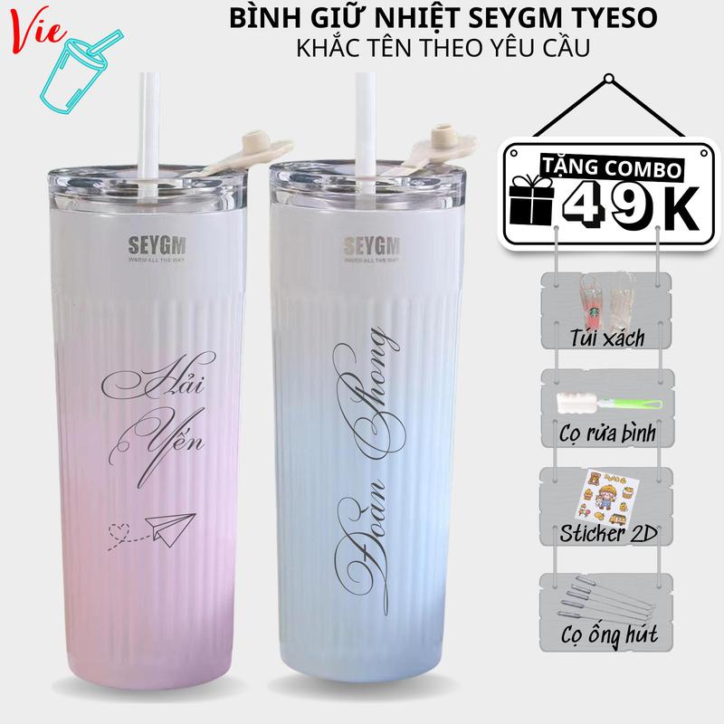 VIECUP Bình Giữ Nhiệt INOX 304 Ly Giữ Nhiệt SEYGM TYESO 500ML Cao Cấp Nhiều Màu Sắc Khắc Tên Theo Yêu Cầu Và Quà Tặng Hấp Dẫn
