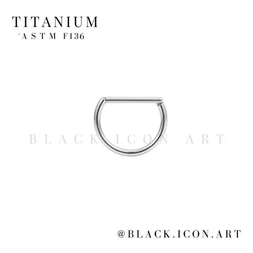 Khuyên Vòng Chữ D Trơn Titanium F136 Không Kỉ Không Kích Ứng