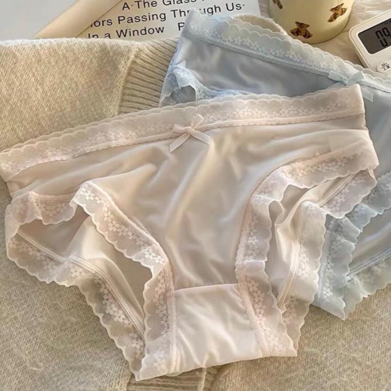 Com bo 10 quần lót su lụa chất mát phối viền ren hoa Women (mua 10 quần tặng 1 quần) 5