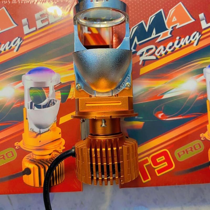 ĐÈN PHA Led T9 Pro V2 CHÂN H4 2024 - Mẫu Mới Mầu Cam, BH 2 Năm Tặng kèm 1 Led Hậu audi Phụ Tùng