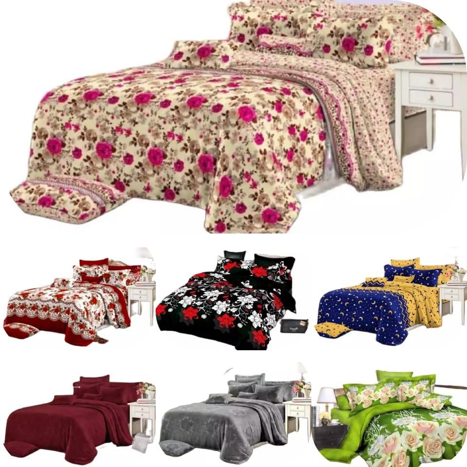 CUCI GUDANG SEPREI MOTIF 3D MIRIP BONITA UKURAN 200X200 180X200 160X200  FULL SET BANTAL 2 GULING 1