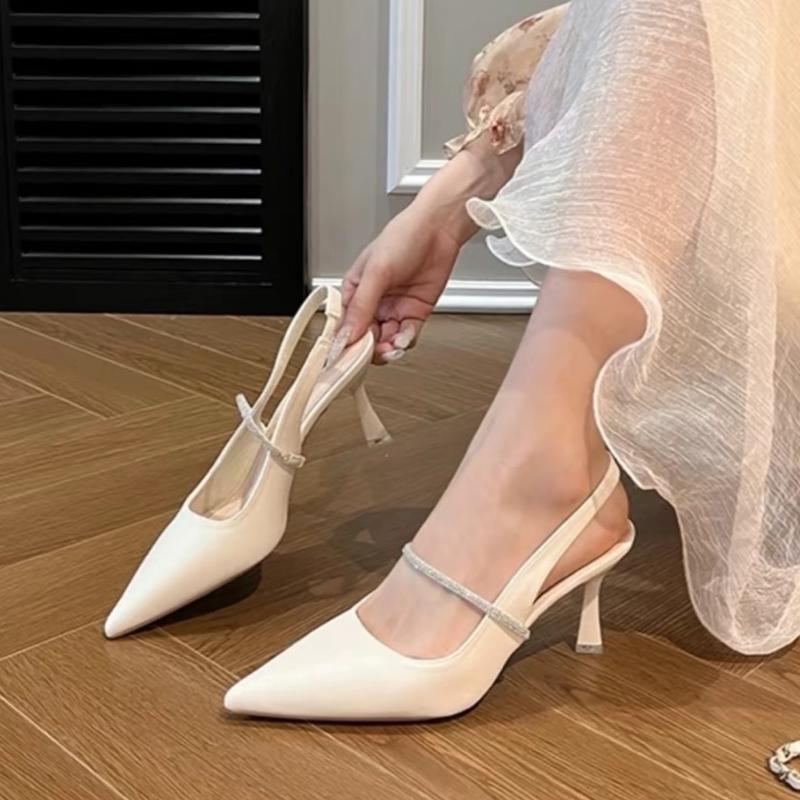 GIÀY CAO GÓT- GIÀY NỮ mũi nhọn phối quai đính xoàn bling mã TM03 gót vuông và nhọn cao 3cm đến 7cm Shoes cao gót Women