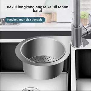 Bakul Longkang Angsa, Bahan Keluli Tahan Karat, Penapis Sinki Dapur Gantung, Bakul Penapis Pemisah Basah / Kering, Tanpa Gerudi Home Kitchen